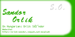 sandor orlik business card